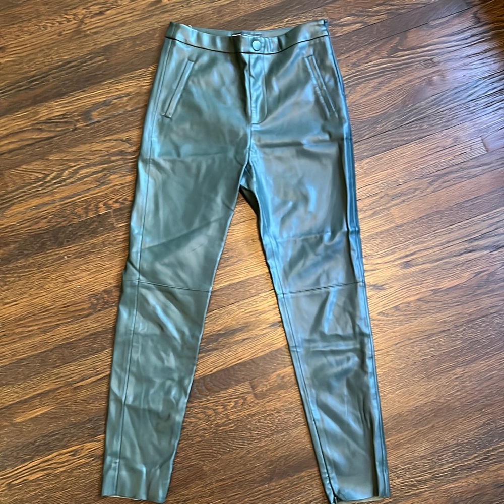 Zara Faux Leather Skinny Fit Leggings w/ Zip Waist